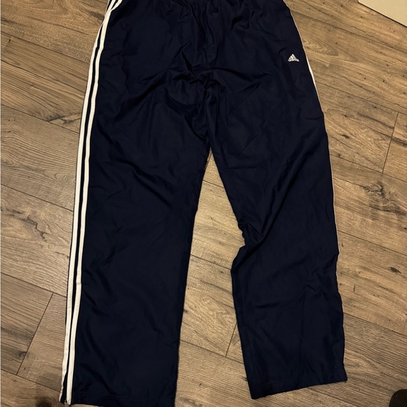Adidas Navy Sweatpants with White Stripes and Elastic Waistband - Picture 3 of 3